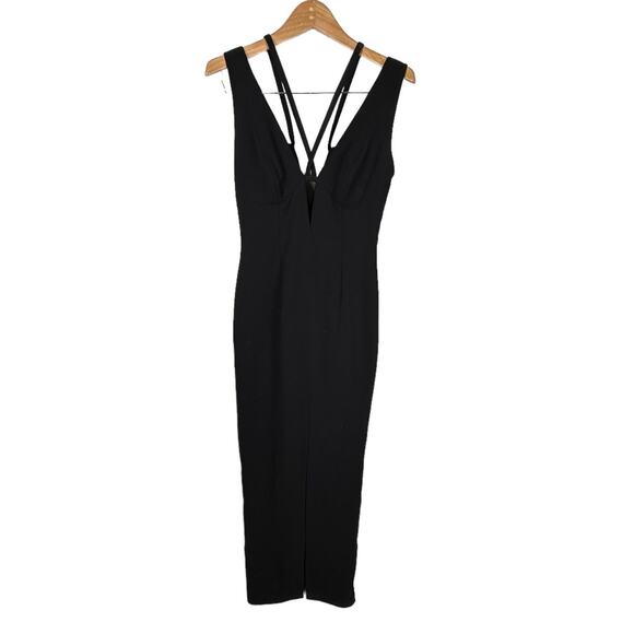 Lillie Rubin Dresses & Skirts - Vintage Lillie Rubin size 6 black maxi formal dress v neck plunge formal gown